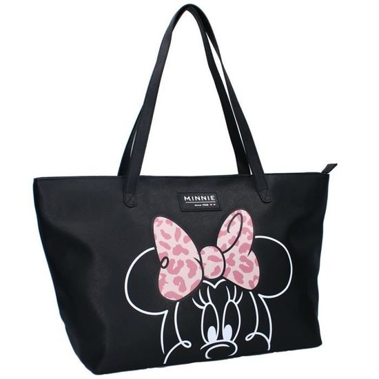 Sac a provisions femme Disney Fashion Minnie Mouse en faux cuir noir Noir Cdiscount Bagagerie Maroquinerie