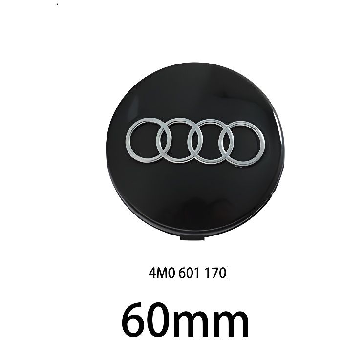 Centre de roue pour voiture, Noir60mm, 4 pièces (4B0601170), couvercle cache-moyeu, pour Audi A3 A4 A6 A8