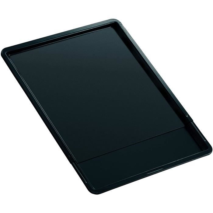 Zenker 6537 Plaque de cuisson extensible, plaque à four universelle, plaque à pâtisserie, Acier inoxydable, Noir, 37 x 33 x 1,5 cm /