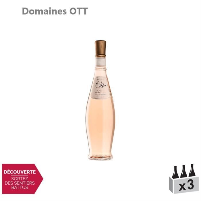 Côtes de Provence Clos Mireille Coeur de Grain Rosé 2019 - Lot de 3x75cl - Domaines OTT - Vin AOC Rosé de Provence - Cépages
