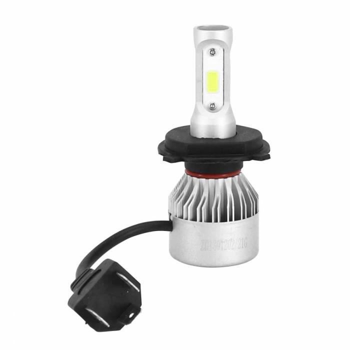Ampoule-lampe a led h4 12v culot p43t 8000 lumens 6500k avec ventilateur de refoidissement alu (code-phare) (vendu par 2 )