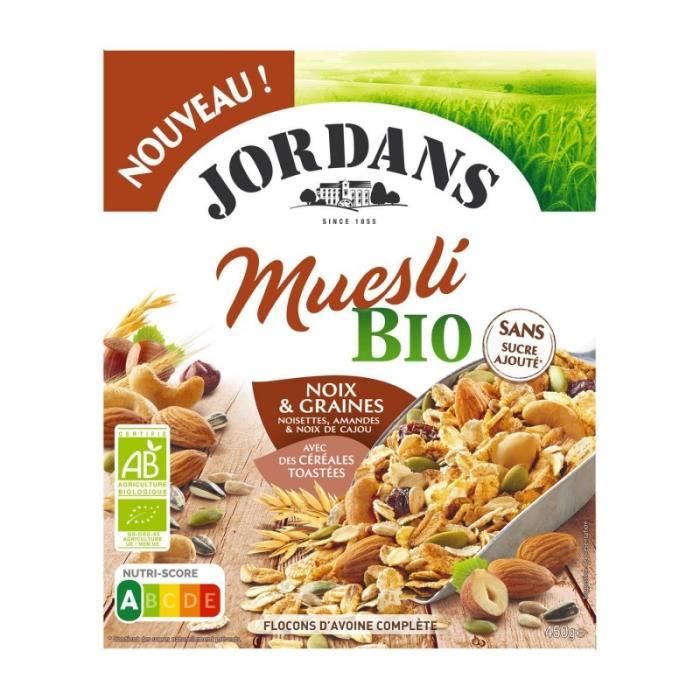 JORDANS BIO - Jordan Muesli Bio Noix & Graines 450G - Lot De 3