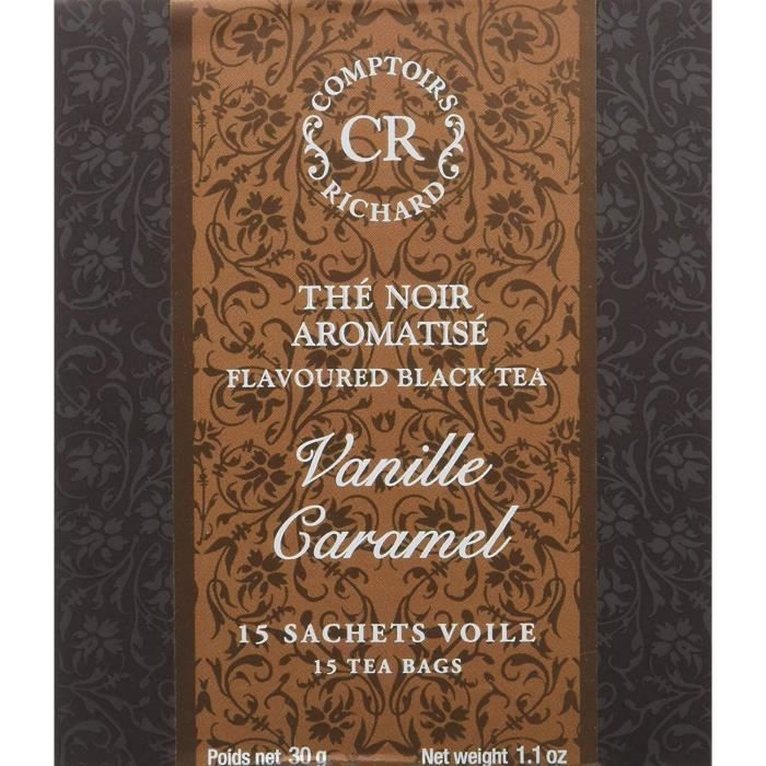 Comptoirs Richard Thé Noir Vanille Caramel 15 Sachets 30 g - Lot de 2 - 422344