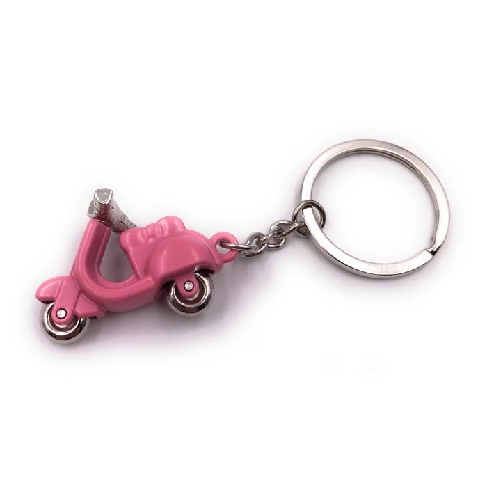 Onwomania porte-clés scooter rose scooter véhicule trafic routier pendentif en métal charme