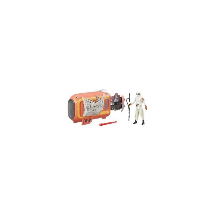 Star Wars Le Reveil de la Force - Rey's Speeder - Vehicule et figurine 9 cm