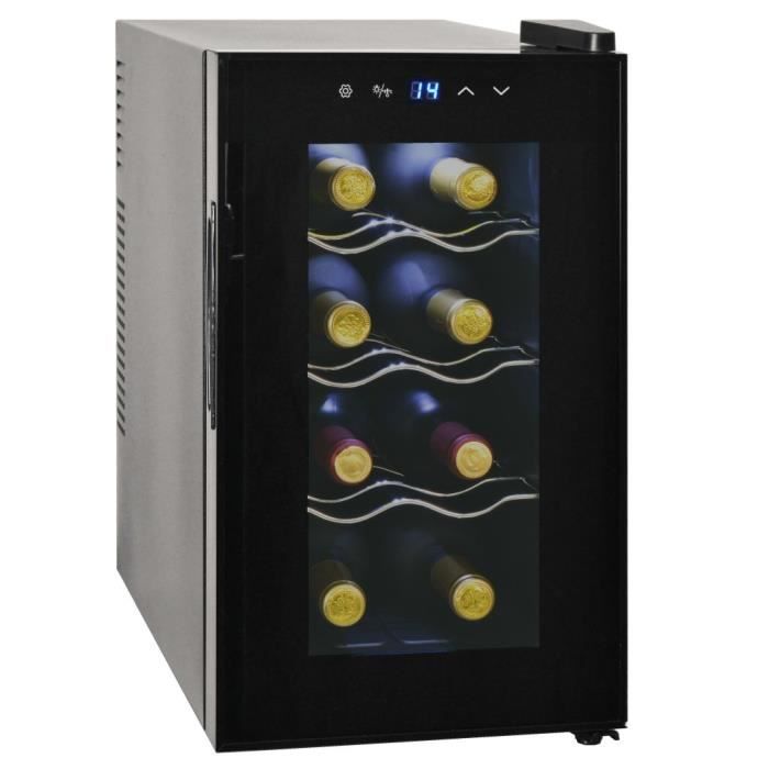 Cave à vin de service - 8 bouteilles 25 L - mise en température 8-18 °C - Affichage LCD - Classe A+