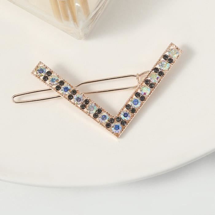 Mode pince à cheveux épingle métal géométrique cristalhairband cercle Hairgrip en forme de V Barrette filles s DY8327