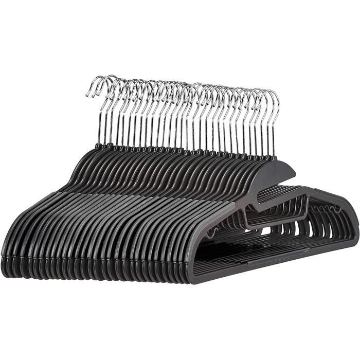 CINTRE POUR DRESSING Basics Lot de 30 cintres en plastique ultra robustes antideacuterapants avec caoutchouc et barre horizont167