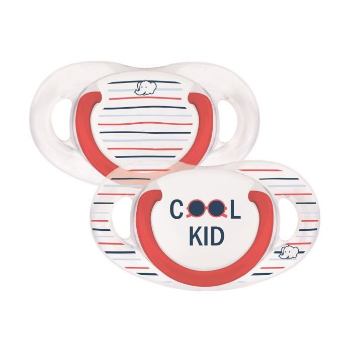 BEBE CONFORT Sucette natural physio silicone - Cool kid rebel rules - 18 / 36 mois - Lot de 2