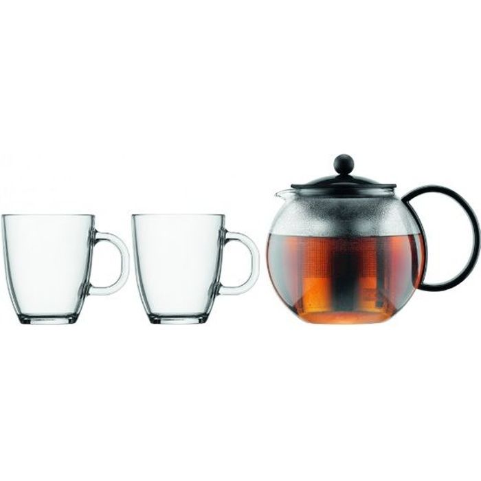 Set Théière 1L Anse Plastique/Filtre Inox Assam…