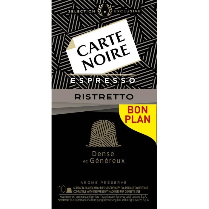 Carte Noire Café - 30 Capsules Ristretto N°13 Nespresso Compatibles