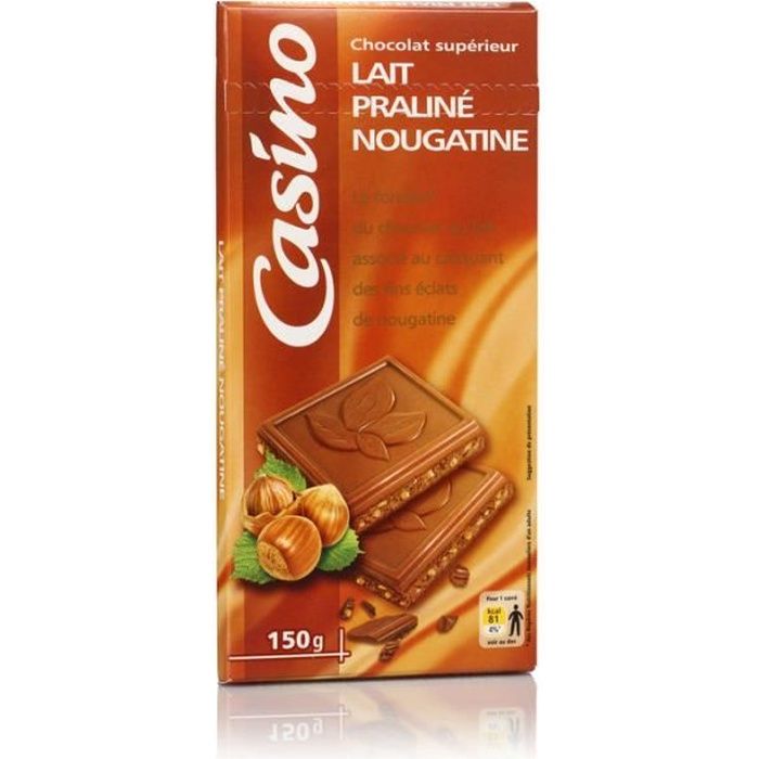 Choc. supérieur au lait praliné - 150 g
