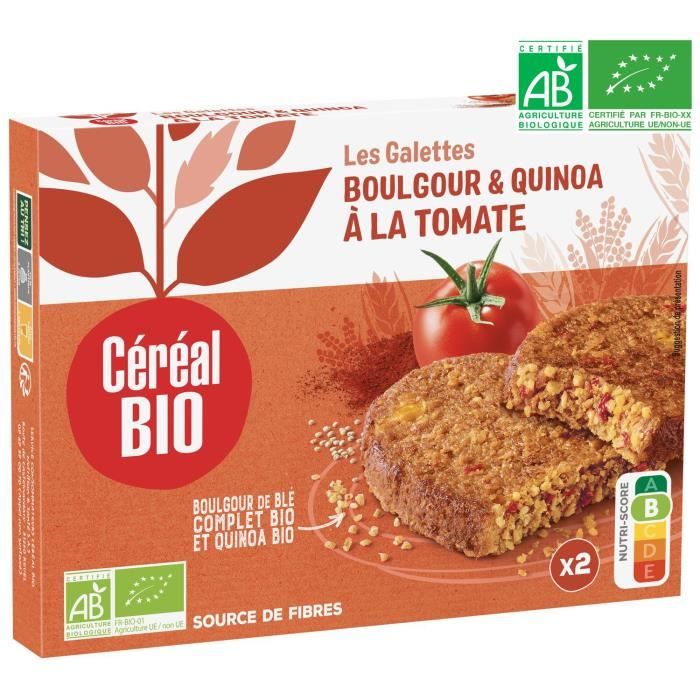 CEREAL BIO Galettes de céréales cuisinées à base de boulghour, de quinoa et de tomate Bio - 200 g