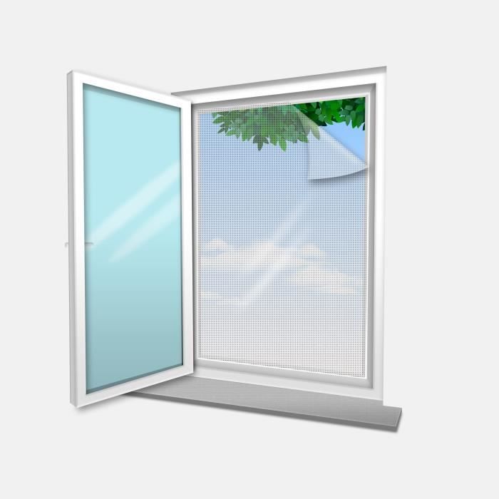 Voile Moustiquaire pour fenêtre 100x100 cm Blanc (lot de 4 pc)