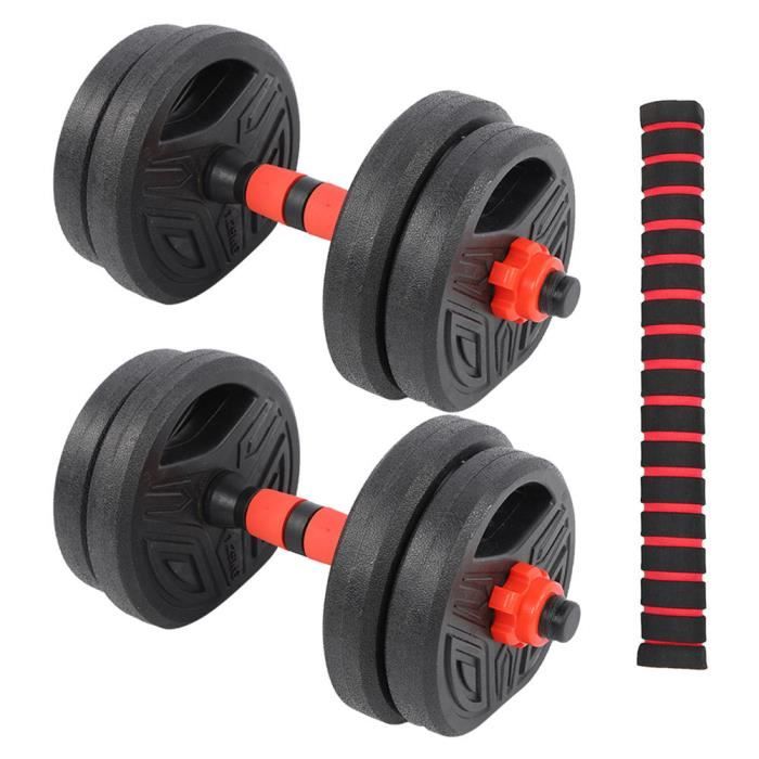 EJ.life Ensemble d'haltères Roundness Équipement de fitness d'exercice domestique d'haltère de rondeur 10kg avec tige de
