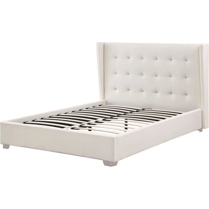 Lit -Steven- - 140 x 190 cm - Blanc