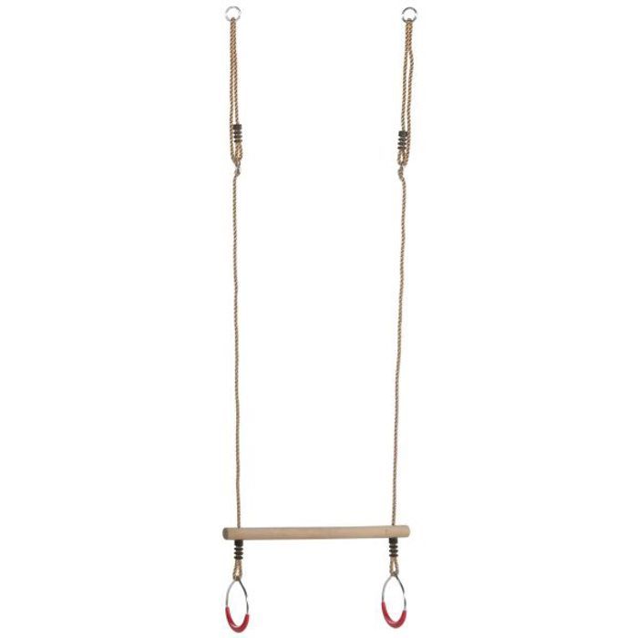 Trapeze bois avec anneaux de gymnastique