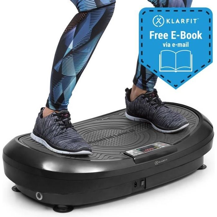 Klarfit VIBE 4DX plateforme vibrante & oscillante cardio fitness avec Ecran d´affichage LCD - 10 modes & 30 vitesses - 440W - gris