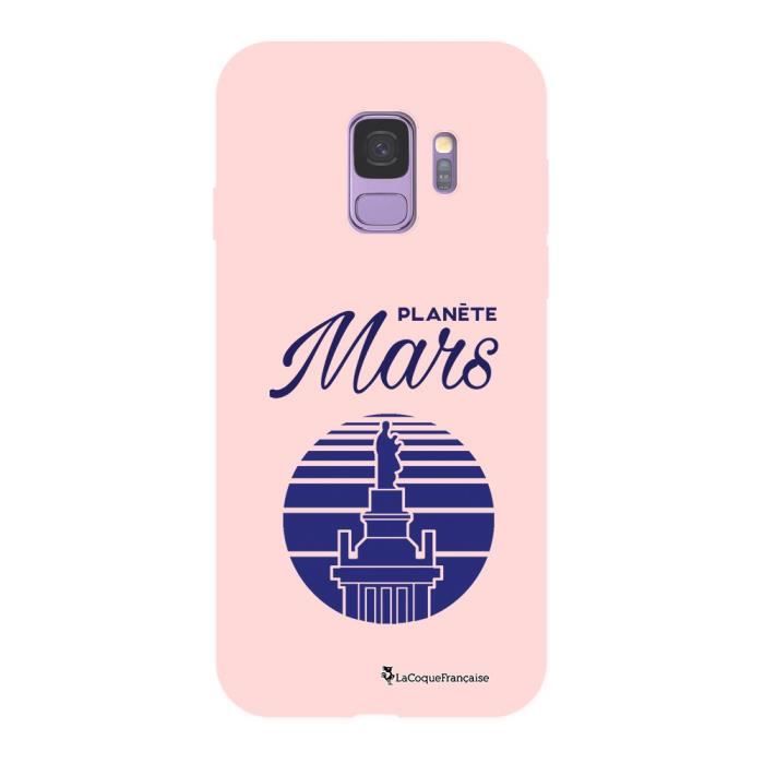 Coque Samsung Galaxy S9 Silicone Liquide Douce rose Planète Mars Ecriture Tendance et Design La Coque Francaise