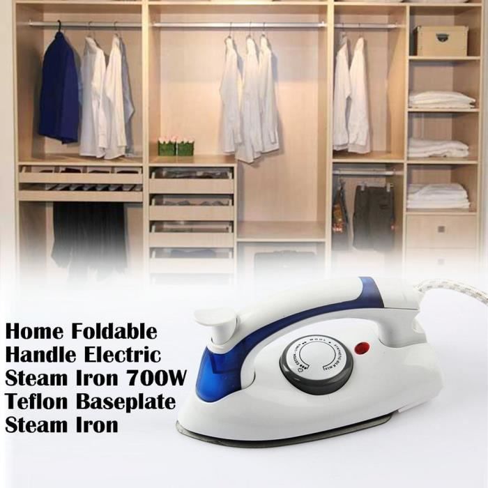 Poignée pliable de taille compacte, fer à vapeur électrique, puissance élevée, maison, voyage fer à vapeur, blanc & bleu