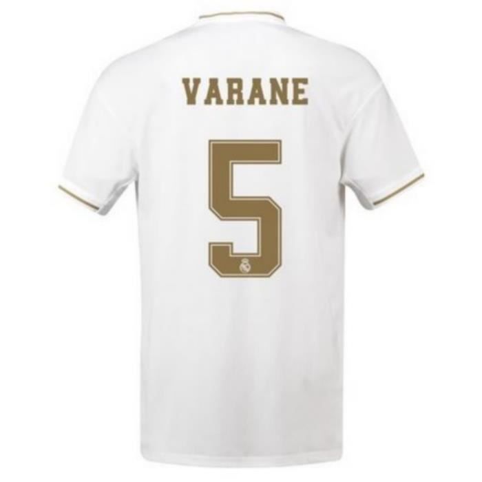 Maillot Officiel Enfant Adidas Réal de Madrid Domicile Flocage Officiel Varane N° 5 Saison 2019-2020