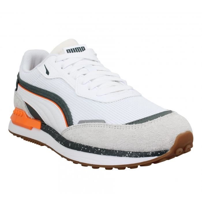 PUMA Baskets City Rider Map Out Blanc Gris Homme - 013653-40-Blanc Gris