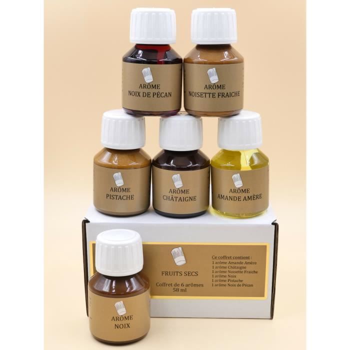 Coffret 6 Arômes Alimentaires FRUITS SECS