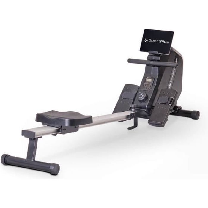 Rameur Pliable - SportPlus - SP-MR-0081, Système de freinage magnétique, 8 niveaux de résistance, Silencieux, Noir