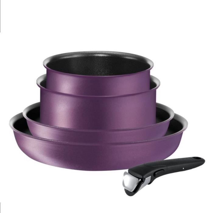 TEFAL L6579202 Batterie de cuisine 5 pièces INGENIO PERFORMANCE - Tous feux dont induction - Fabrication française - Violet