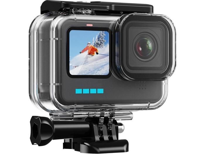 Boîtier étanche pour GoPro Hero 12 11 10 9 noir, coque de protection pour plongée sous-marine avec accessoires de support