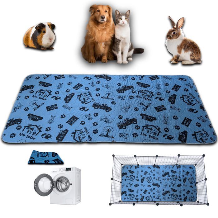 Comparer les prix de NEO SOLVO Grand Tapis 70cm x 140cm - Absorbant Imperméable Anti Dérapant - sous la Gamelle - Devant la Litière - Fond de Cage