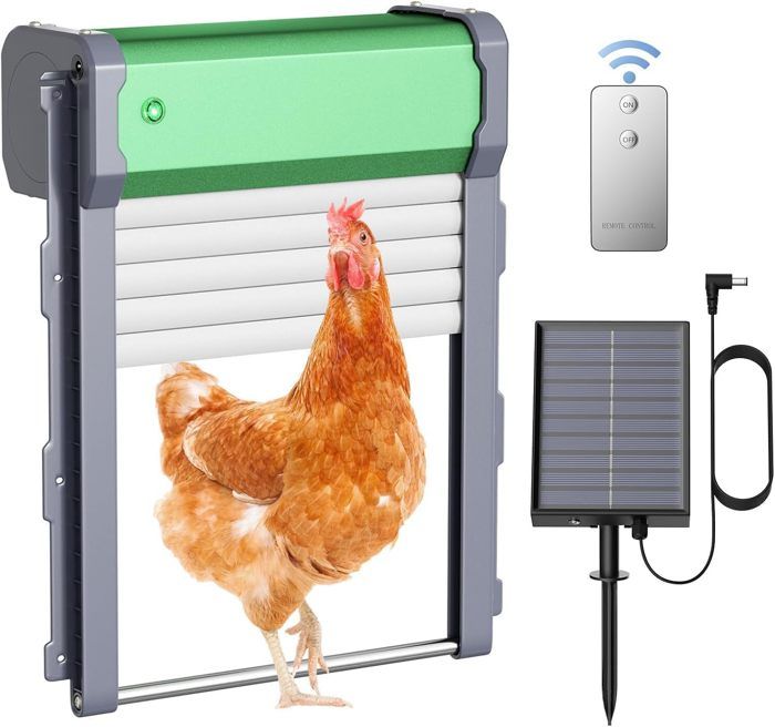 Meilleurs prix pour Porte Poulailler Automatique Capteur de Lumière Contrôle de la Minuterie avec Deux Télécommandes, Ouverture Automatique