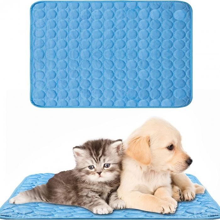 Comparer les prix de Tapis de Refroidissement pour Chien  Tapis Rafraichissant Argent Glacé Tapis  Respirant Ice Silk Autoventilation Pet Mat litiere