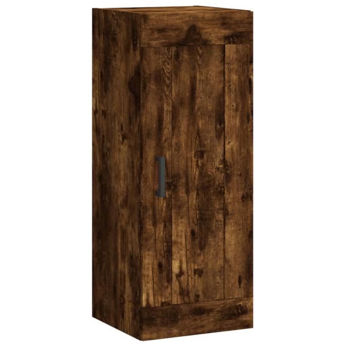 Ayhao2 Armoire murale chêne fumé 34,5x34x90 cm bois d'ingénierie