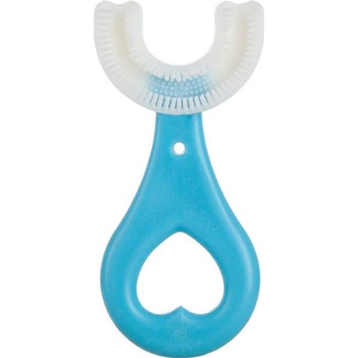 Bleu Brosse A Dents Pour Enfants Bebe Brosse En Forme De U En Silicone Pour 2 6 Ans Cdiscount Puericulture Eveil Bebe