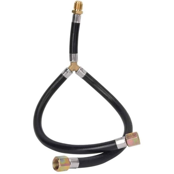 Raccord de tuyau de gaz, raccord de tuyau de gaz gauche 6,35 mm double raccord de tuyau de gaz pour régulateur de gaz propane