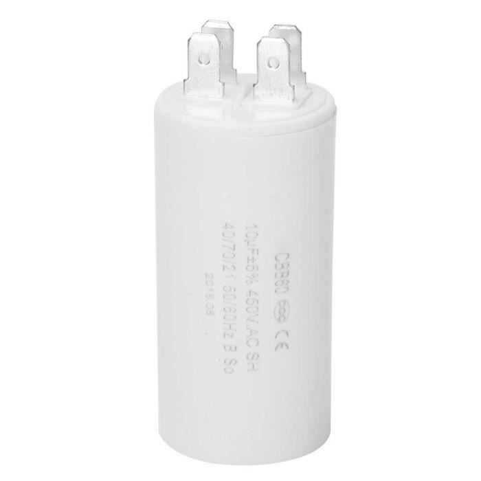 Condensateur Moteur 10 µF 475V + GRD - 30x69 Mm, Compatible Candy, DUCATI - Pour électroménager