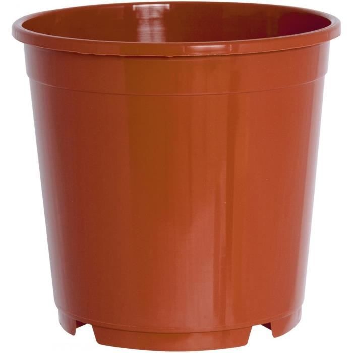 geli Thermo Plastic - Vaso da Fiori Rotondo, in plastica, Terracotta, 36 cm