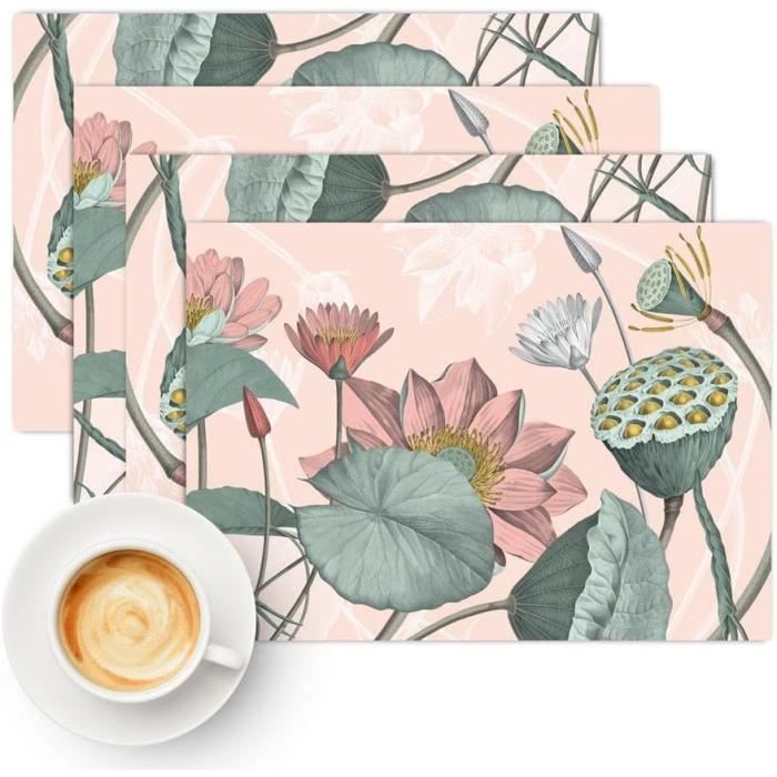 Lot De 4 Sets De Table Isolants Thermiques Antidérapants Pour Vaisselle (argent