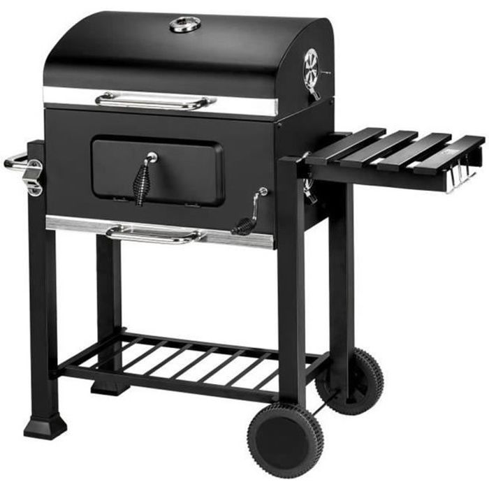 Barbecue au charbon de bois grill fumoir bbq wagon - MIXMEST - 115 x 68 x 107 cm - 5 personnes - Noir