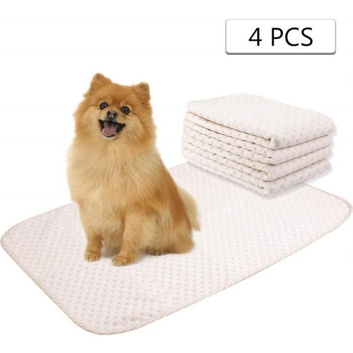 Yangbaga 4pc Alèses Chien Lavables, Tapis d’Apprentissage de la Propreté pour Chat Chiot Chihuahuas (50 * 70cm)