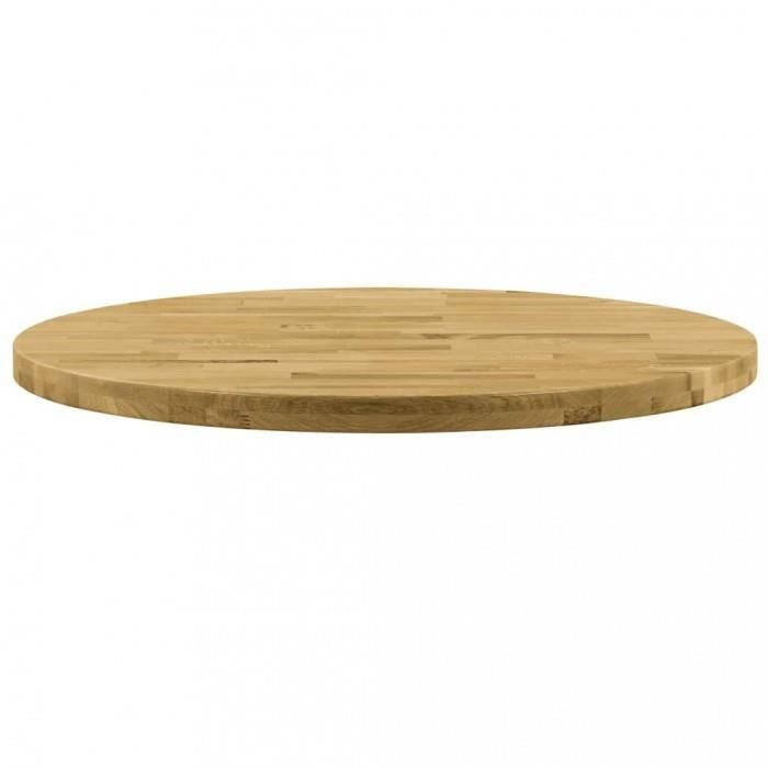 Plateaux De Table Vidaxl Dessus De Table Bois De Chene Massif Rond
