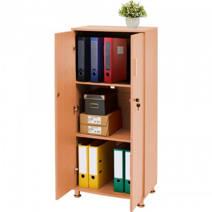 Armoire De Bureau Avec 3 Etageres De Rangement 2 Portes Achat