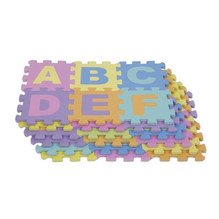 puzzle tapis de sol numeros apprentissage abc alphabet 26 lettres 10 chiffres 15 5 x 15 5 cm cdiscount puericulture eveil bebe