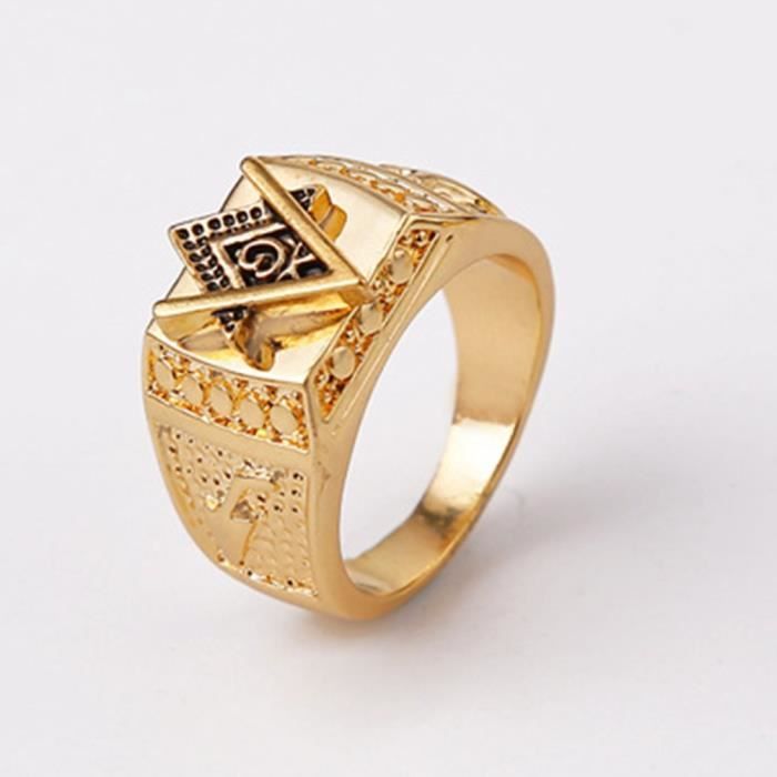 Homme Bague Mode Plaque Or 18k Classique Bijoux Hommes Taille 70