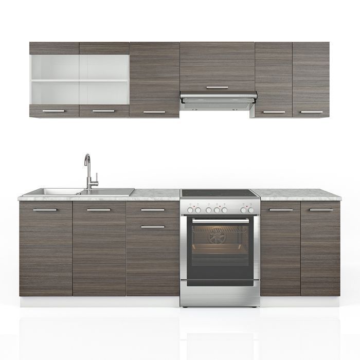 vicco cuisine raul cuisine integree bloc de cuisine cuisine equipee 240 cm gris elegant cdiscount maison