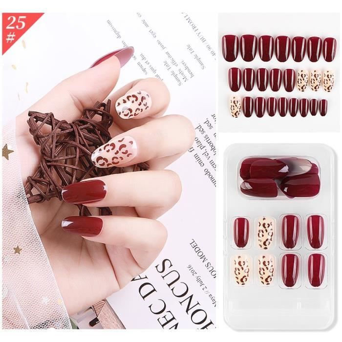 Ensemble De Faux Ongles Artificiels, Couverture Complète Pour Faux Ongles  Décorés, Cercueil Court Et Long, Ext Color 25 -Cz10795 - Cdiscount Au  Quotidien