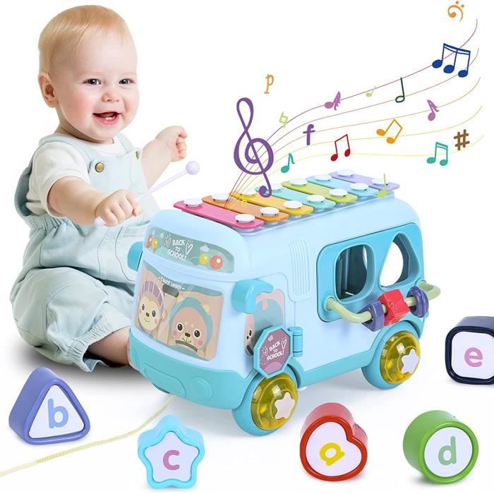 Jouet D activite Bebe Jouet de Bus avec xylophone Cadeau educatifs Interactifs pour Petite Enfance Cdiscount Jeux Jouets