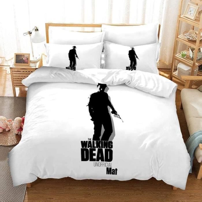The Walking Dead Avec Housse De Couette Ensemble De Literie 3PCS Housse de Couette Taie d'oreiller UK/EU Taille