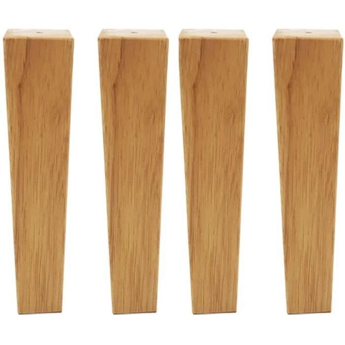 pieds d'armoire pieds de meubles Pieds de meubles en bois pieds en bois massif naturel avec plaque de montage pieds coniques en bois massif massif tapis antidérapant 8 cm vis 